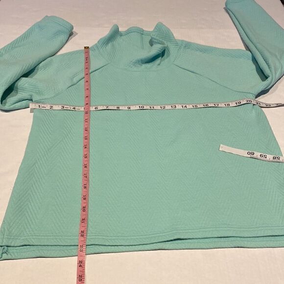 Mint green colored Textured tel gear pullover top with cowl neck size med - Picture 6 of 8